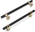 6-1/4 in Knurled Cabinet Pulls Matte Black and Brushed Gold - 10 Pack