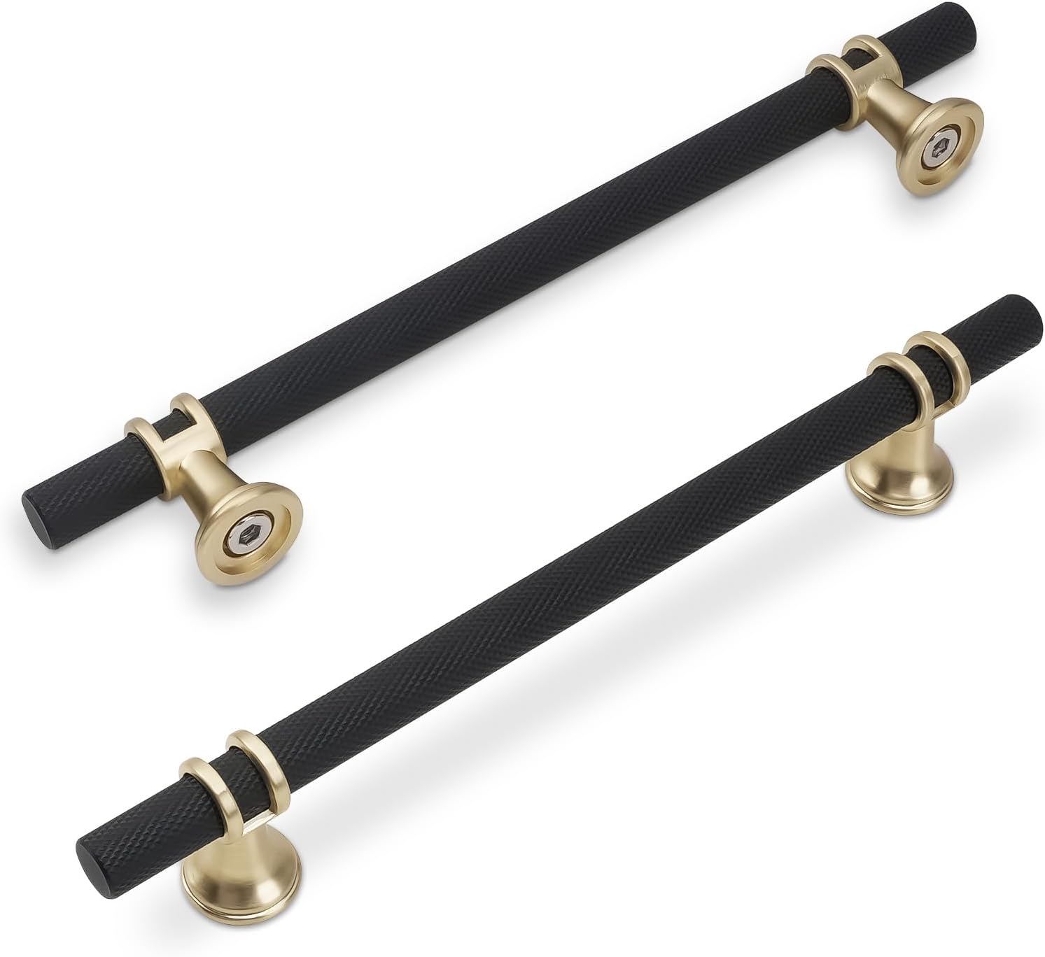 10 Pack 6-1/4 Inch Cabinet Pulls in Matte Black and Gold Finish