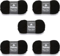 Patons Classic Wool Black Yarn 5 Pack - Warm, Easy to Stitch