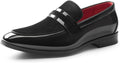 Men's Patent Velvet Slip-On Loafers - Classic Dress Shoes