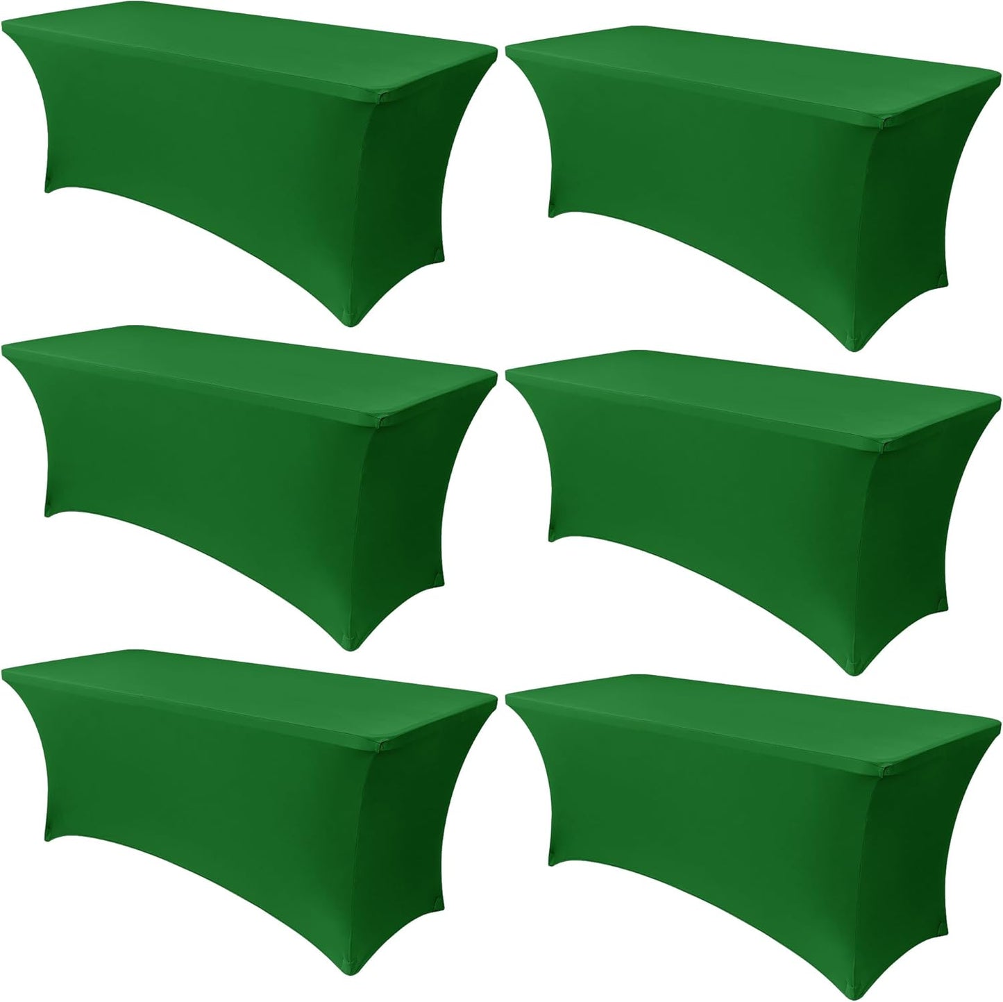 Obstal 6 Pack Stretch Spandex Green Table Covers for Events