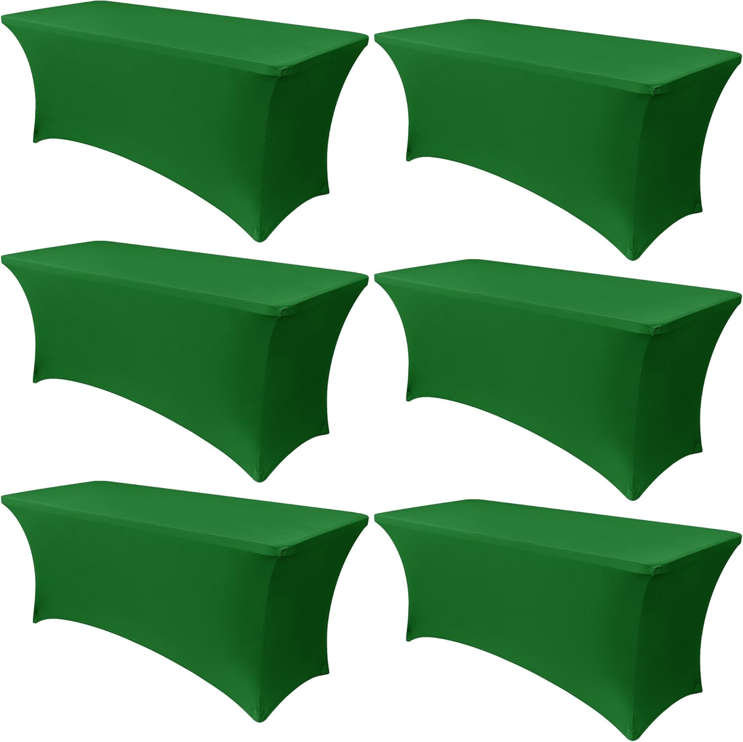 Obstal 6 Pack Stretch Spandex Green Table Covers for Events