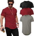 Hipster Longline Crewneck Tee for Men - 3-Pack Casual Fit