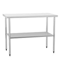 Stainless Steel Work Table 24 x 48 in - Heavy-Duty Prep Table