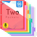 Binder Dividers 8 Tabs with Two Pockets - Multicolor 12 Sets
