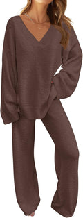 Women's Fuzzy Lounge Set 2-Piece Sweater Pajama - Cozy Winter