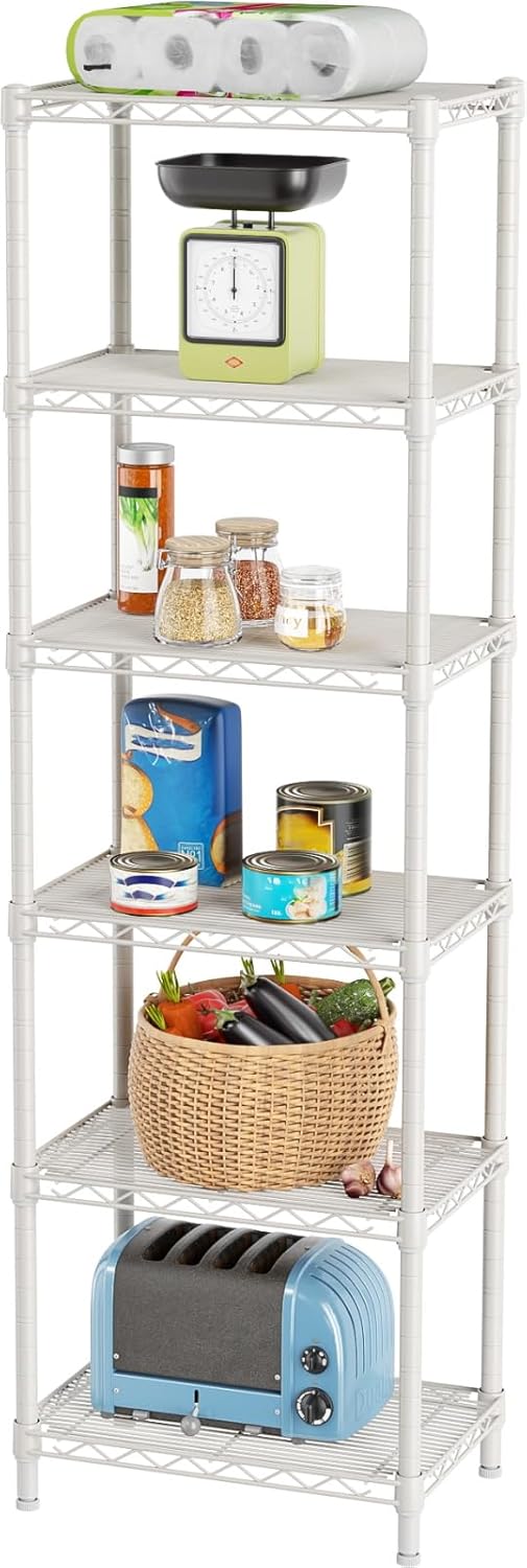 SINGAYE 6 Shelves Storage Shelf for Kitchen and Bathroom Use