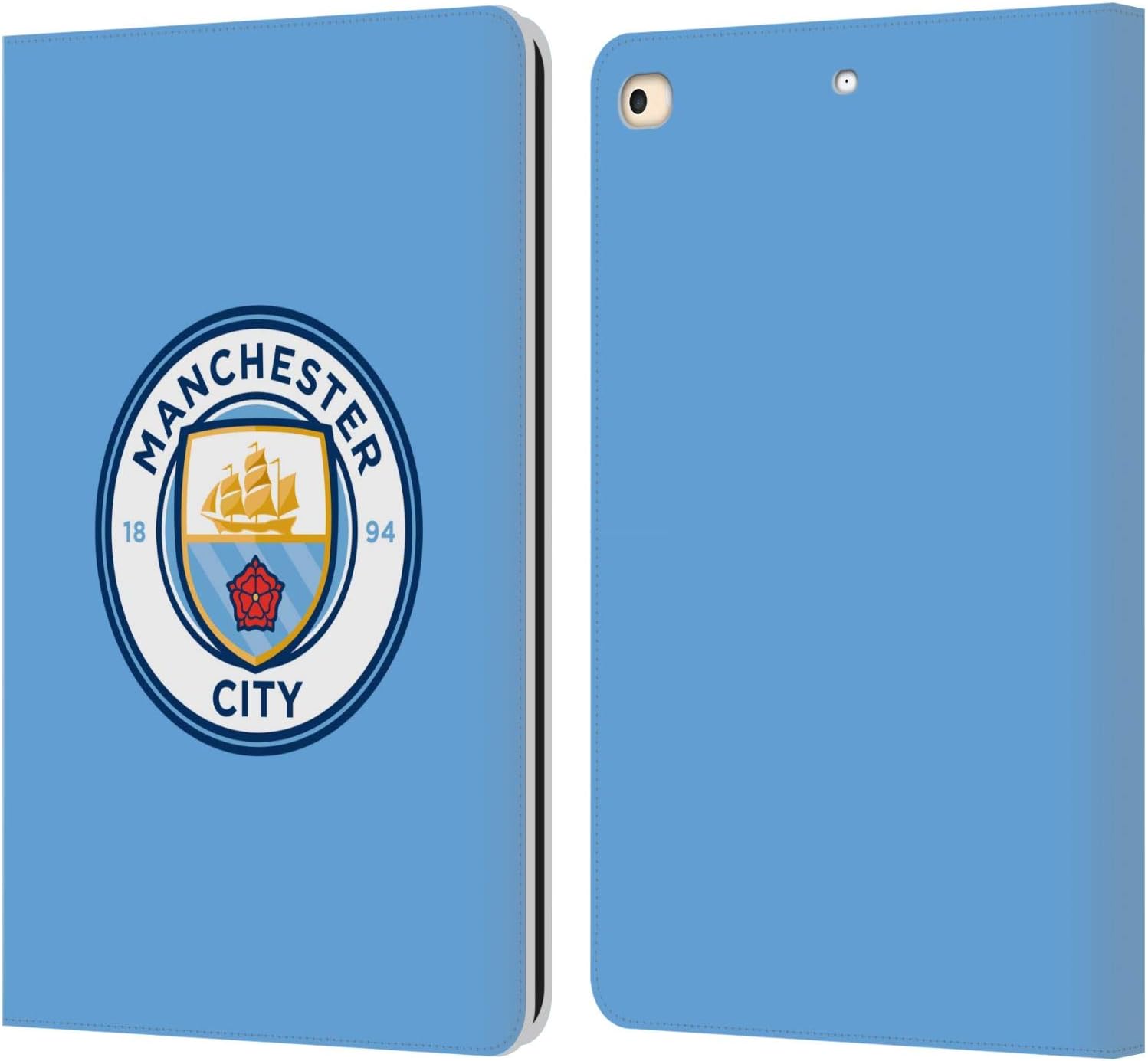 Manchester City FC Blue Leather Wallet Case for iPad 9.7 2017