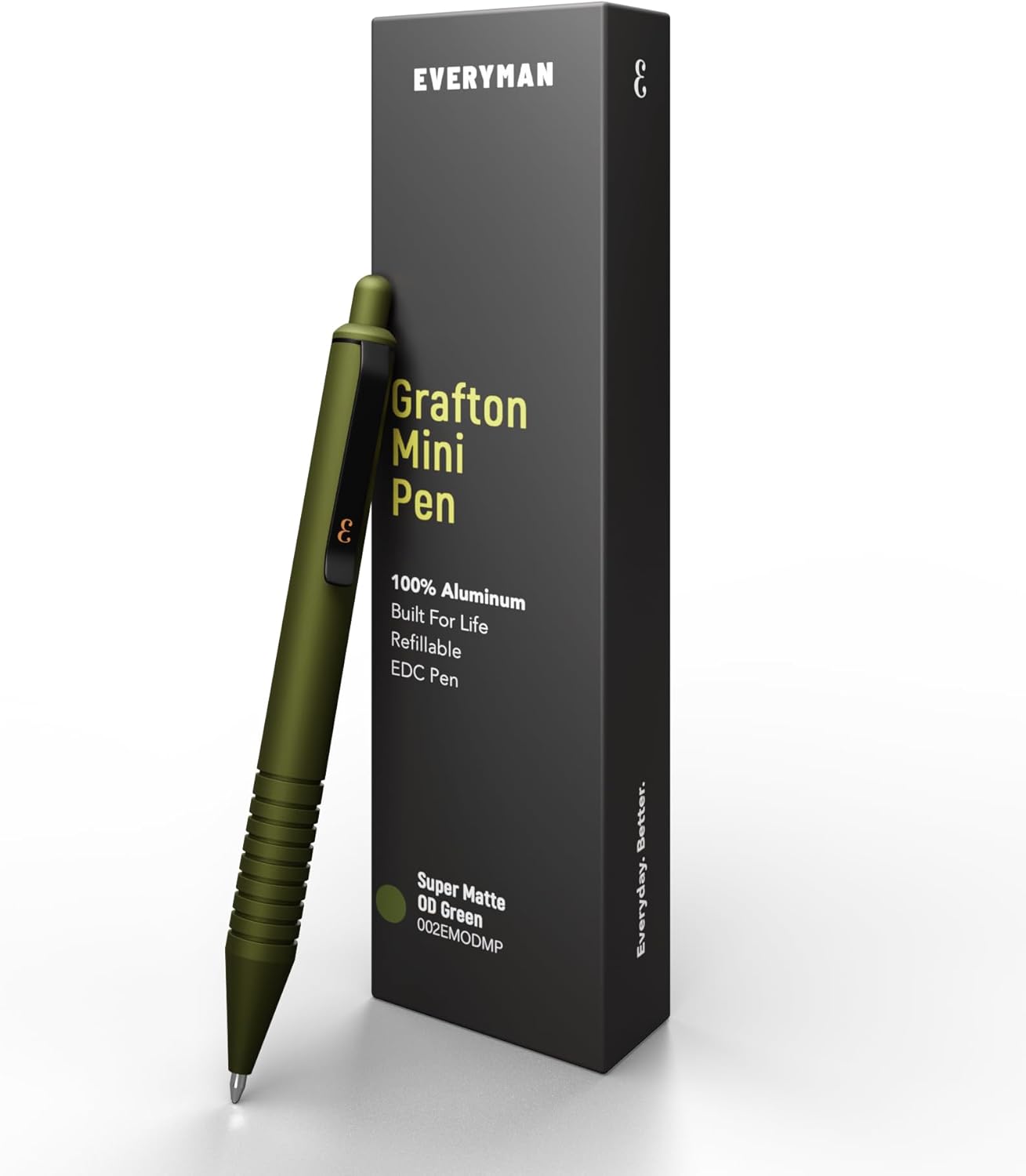 Everyman Super Matte Mini Click Pen in OD Green for EDC Use