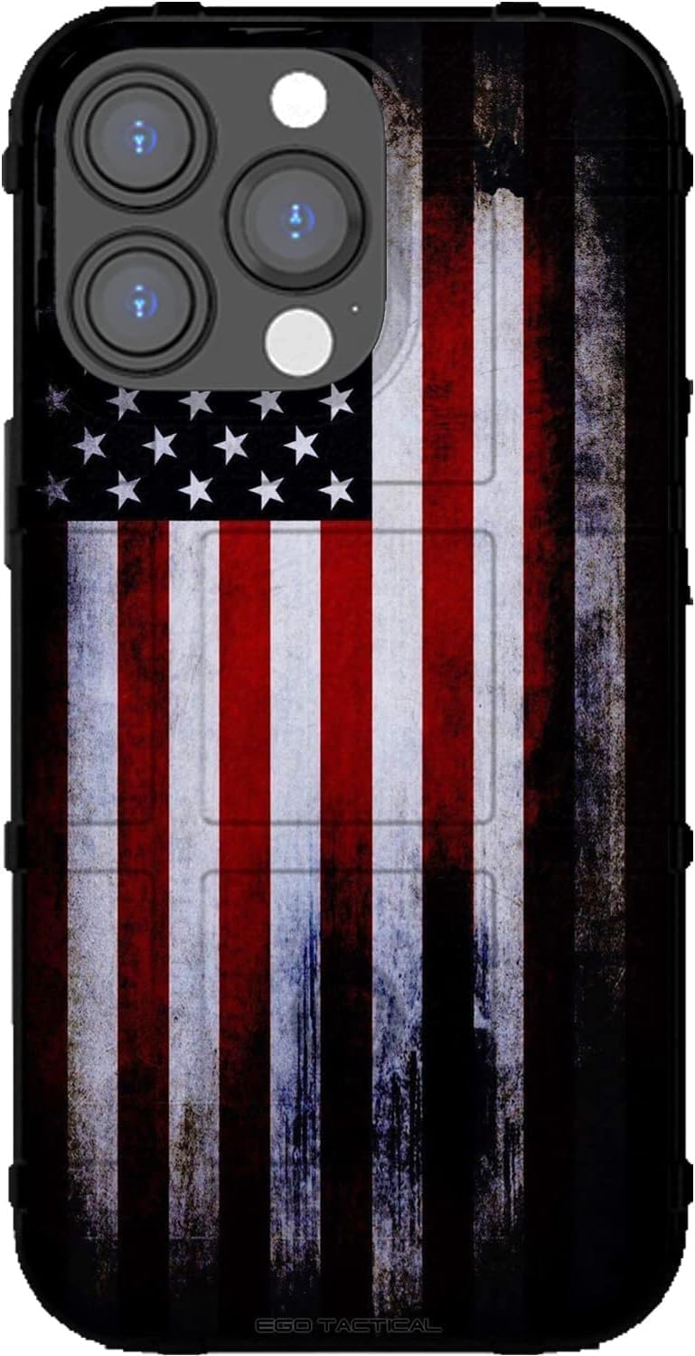 EGO TACTICAL Rugged Shield Case for iPhone 16 Pro Max - USA Flag