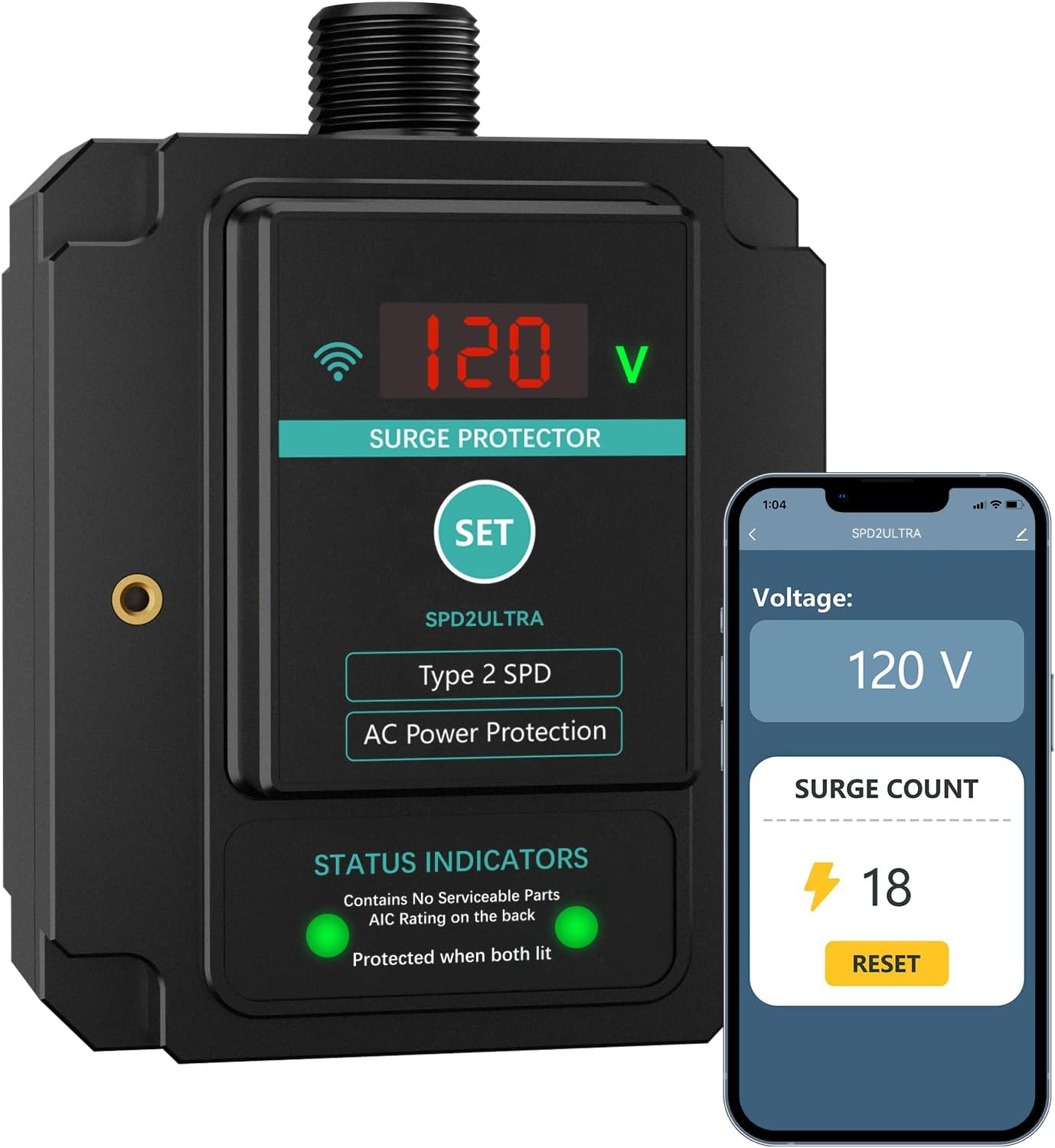 WiFi Whole House Surge Protector with Real-Time Monitoring