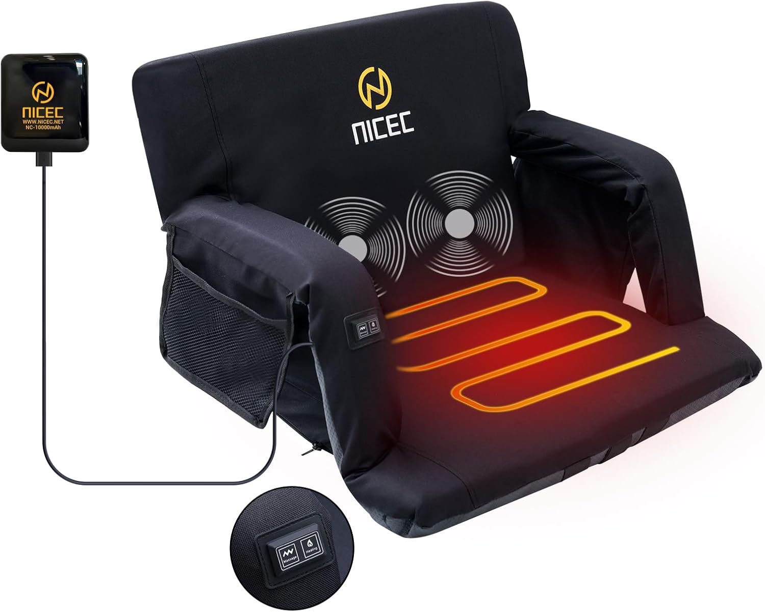 Heated Massage Stadium Seats with Adjustable Heat and Comfort