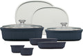 Ceramic Bakeware Set with Lids - 10-Piece French Navy