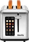 Mecity Smart 2-Slice Toaster: 1.5 Wide Slot, Stainless Steel, Timer