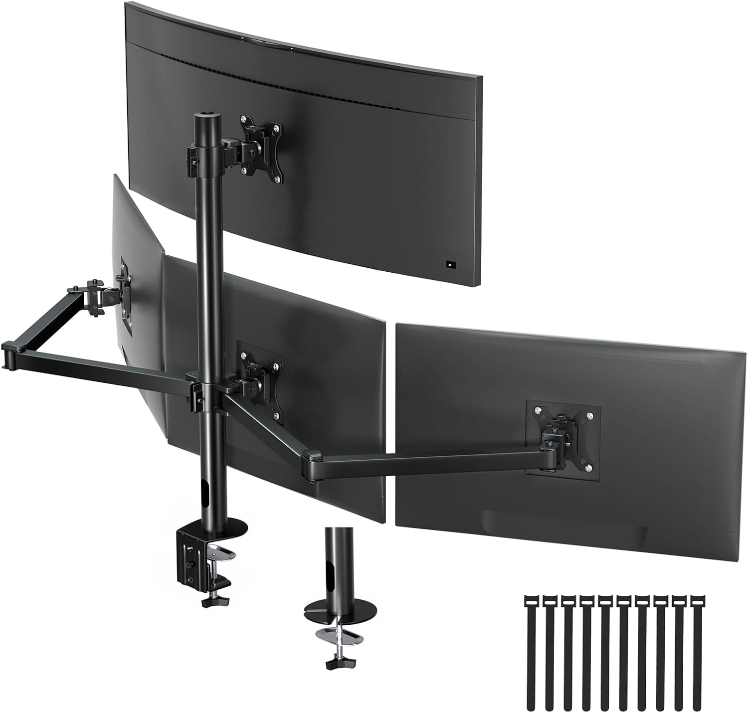 Quad Monitor Mount for 17-32 Inches - Heavy Duty 4 Monitor Arm