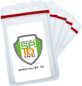 Heavy Duty Clear Vinyl Badge Holders 100 Pack - Water Resistant