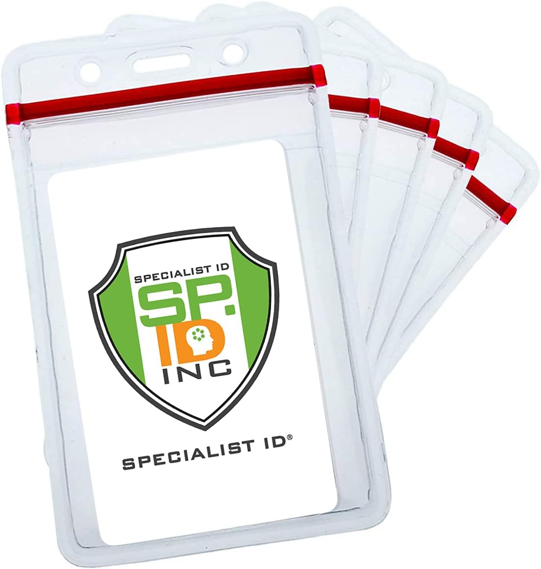 Bulk 100 Pack Heavy Duty Clear Vinyl Badge Holders for ID Cards