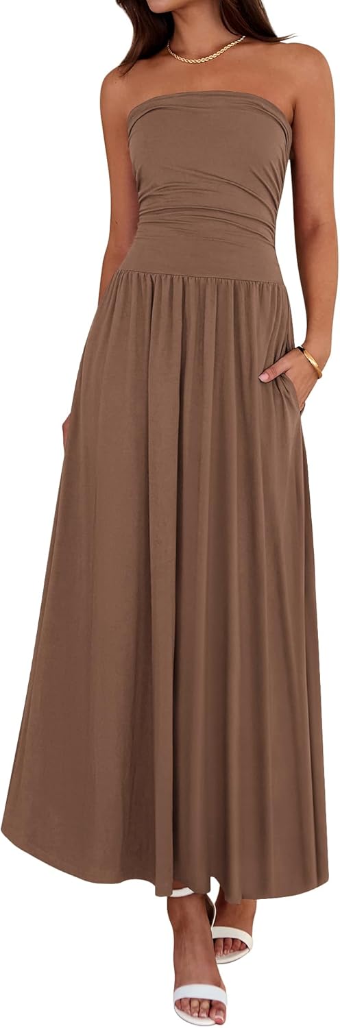 BTFBM Summer Maxi Dresses for Women with Pockets and Style