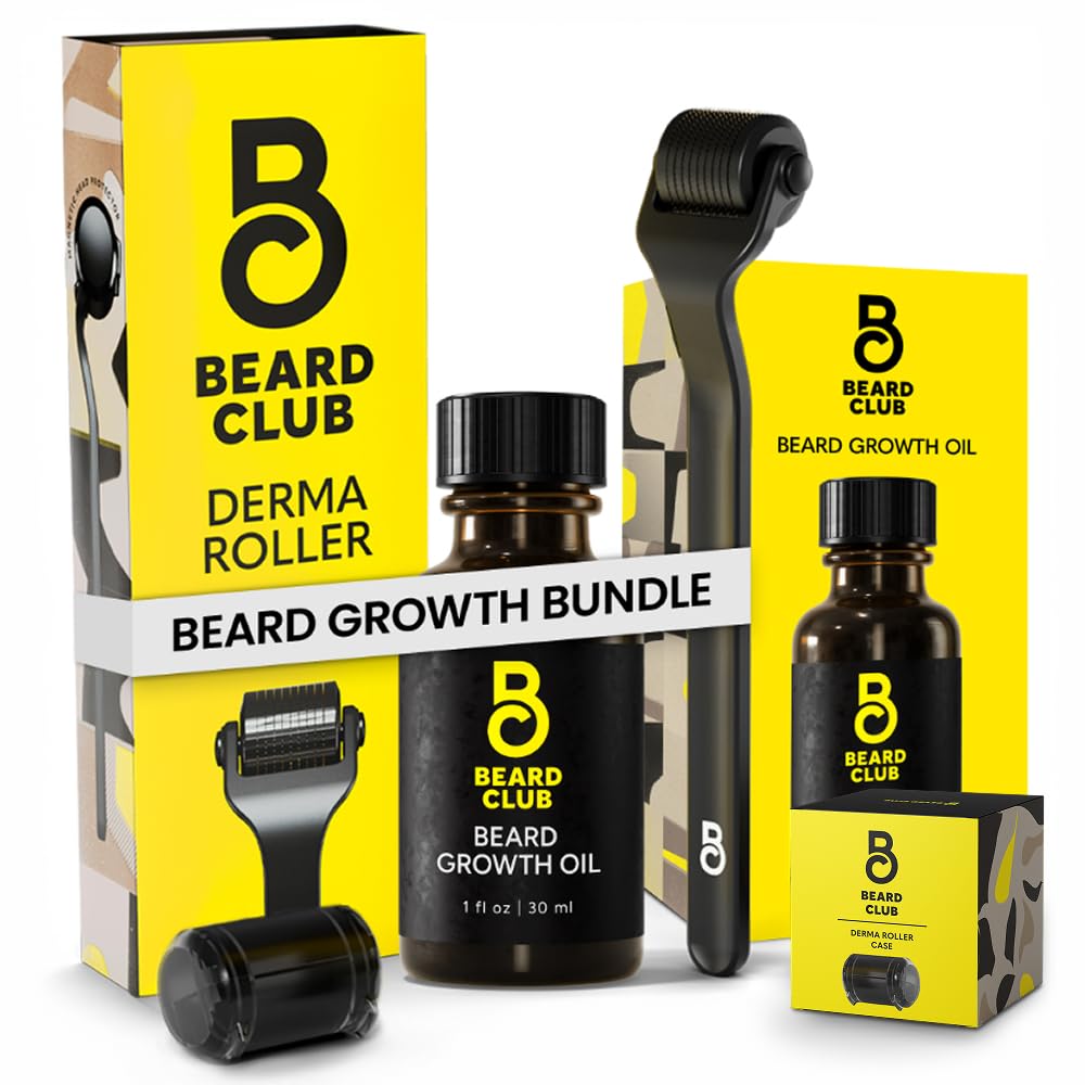 Beard Club Premium Derma Roller & Beard Growth Oil for Men