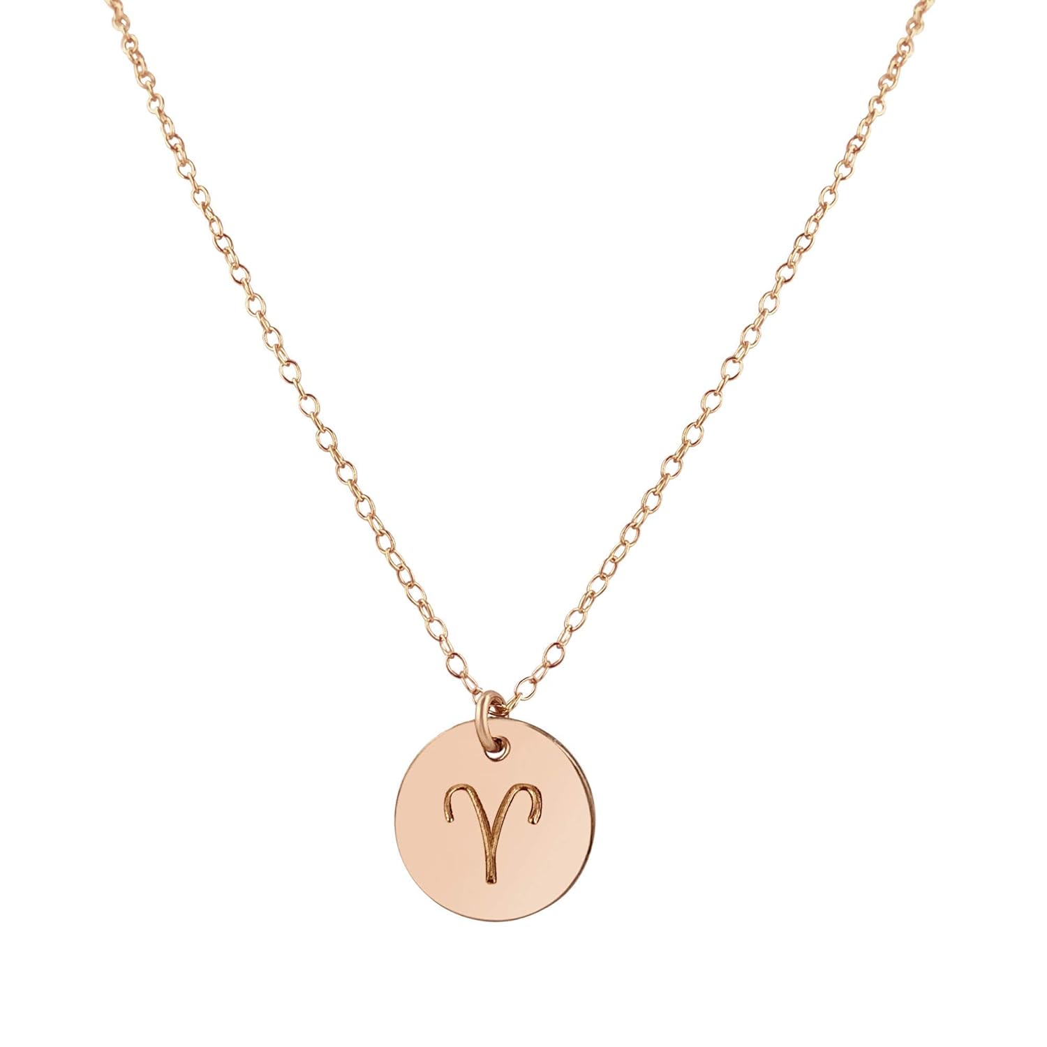 Rose Gold Aries Necklace - Astrology Charm for Good Luck