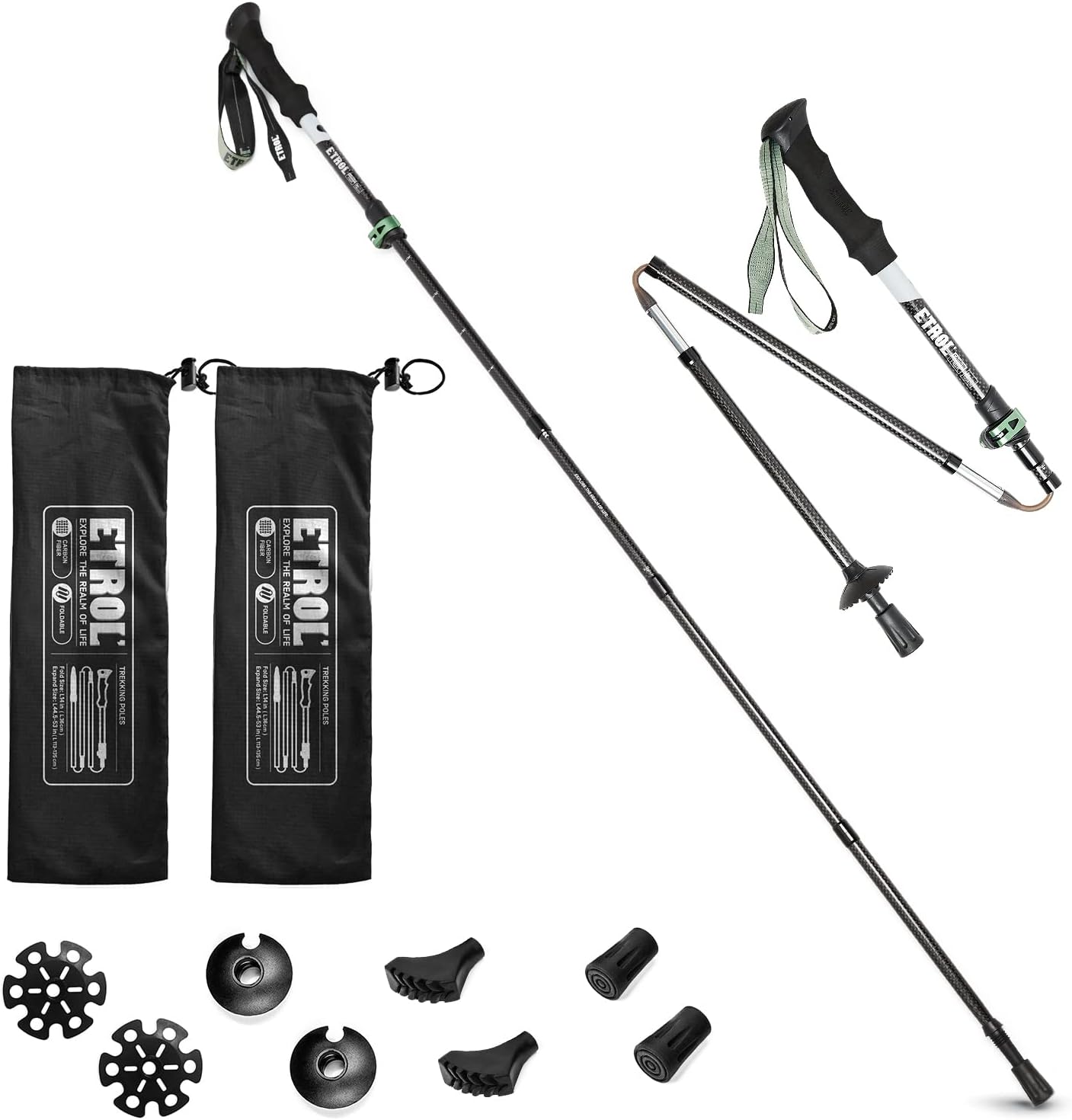 ETROL Carbon Fiber Hiking Poles - Ultra Lightweight & Strong