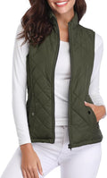 Fuinloth Women's Quilted Vest Stand Collar Lightweight (Style 8FY1)