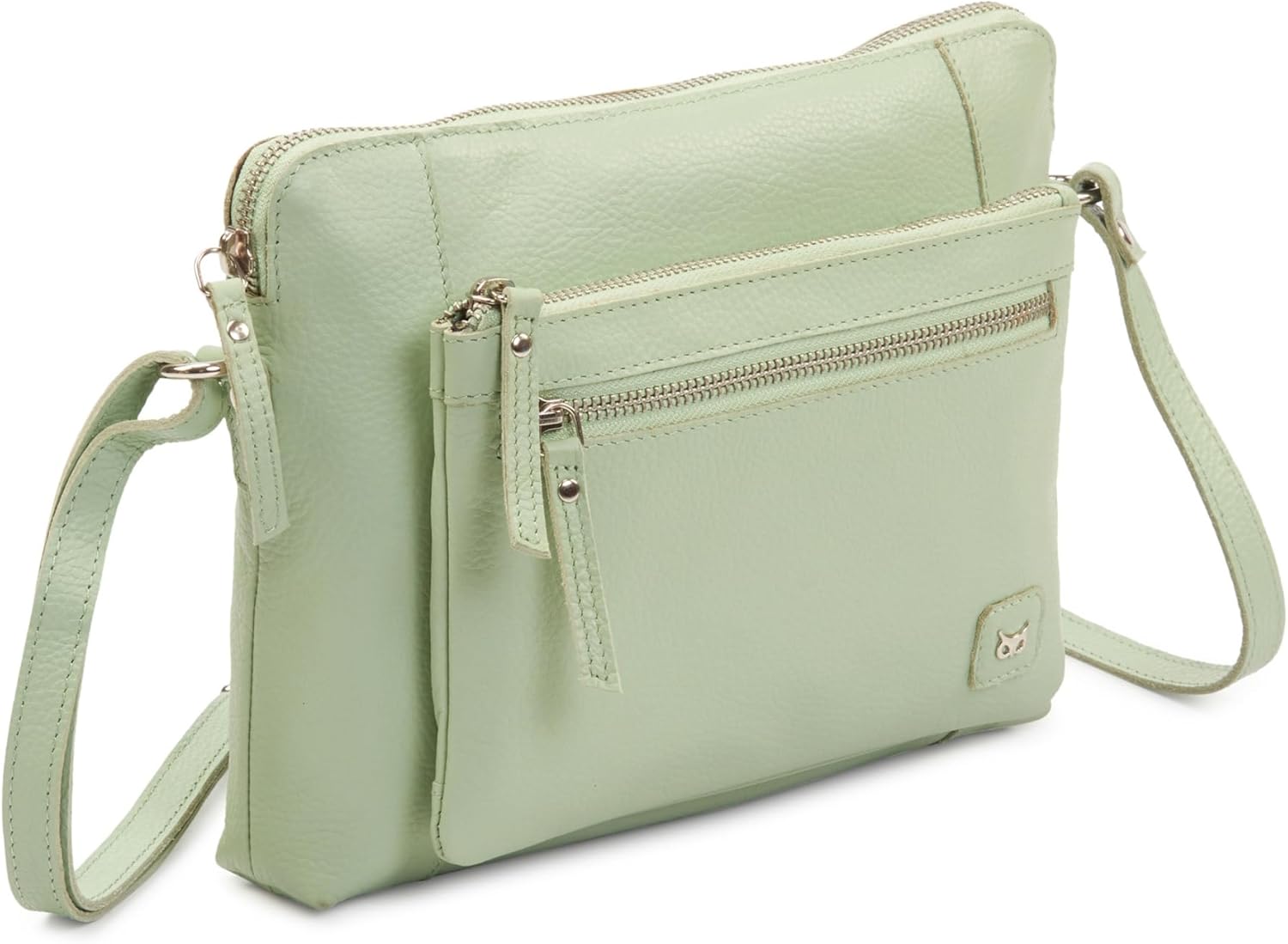 Small Soft Pebbled Real Leather Crossbody Handbag for Daily Use