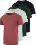Real Essentials 4 Pack Men's Cotton Performance Pocket T-Shirt - Quick
