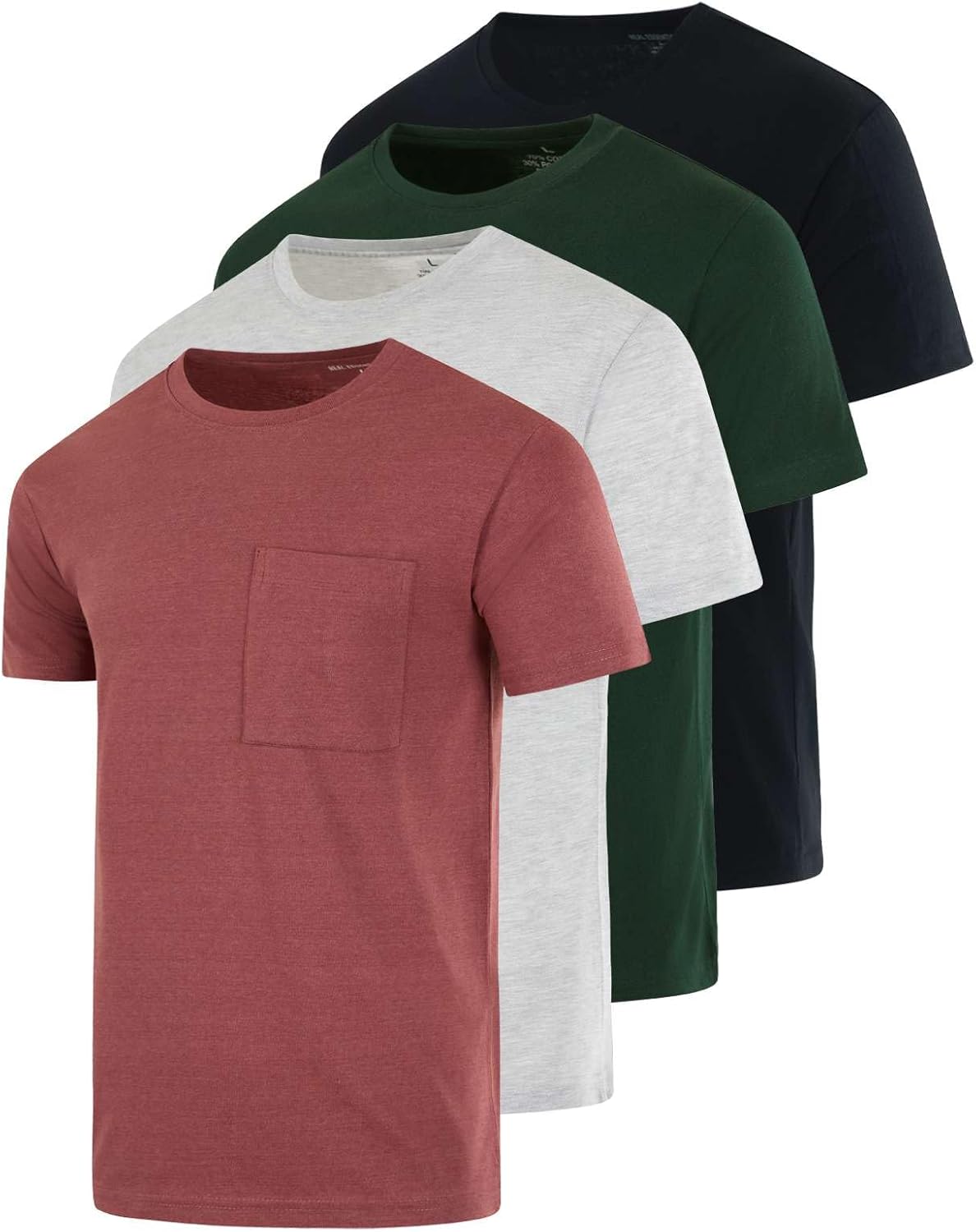Men's Cotton Performance Short Sleeve Pocket T-Shirt 4 Pack