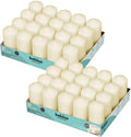 Ivory Pillar Candles 2x4 in - 40 Pack - Long Burn, Dripless