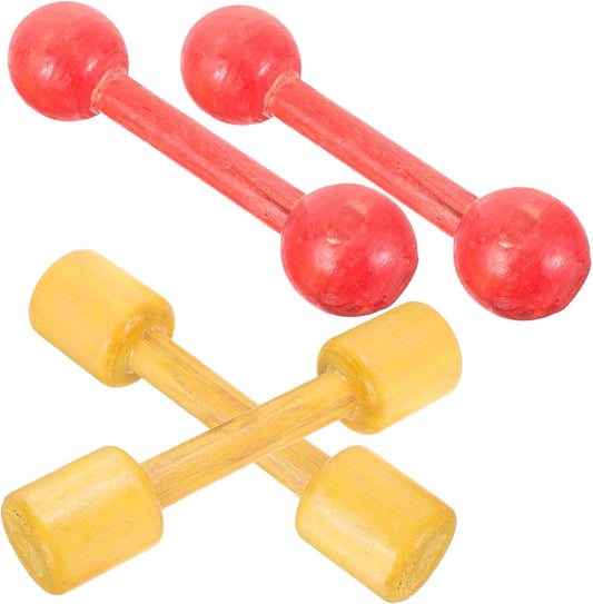 Wooden Toddler Dumbbells Set - Child Exercise & Educational Toy