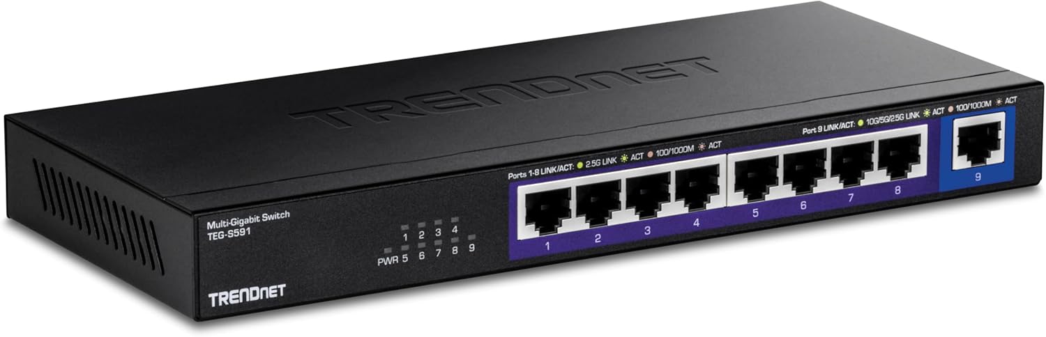 TRENDnet 9-Port Multi-Gig Switch with 8 x 2.5G Ports and 10G