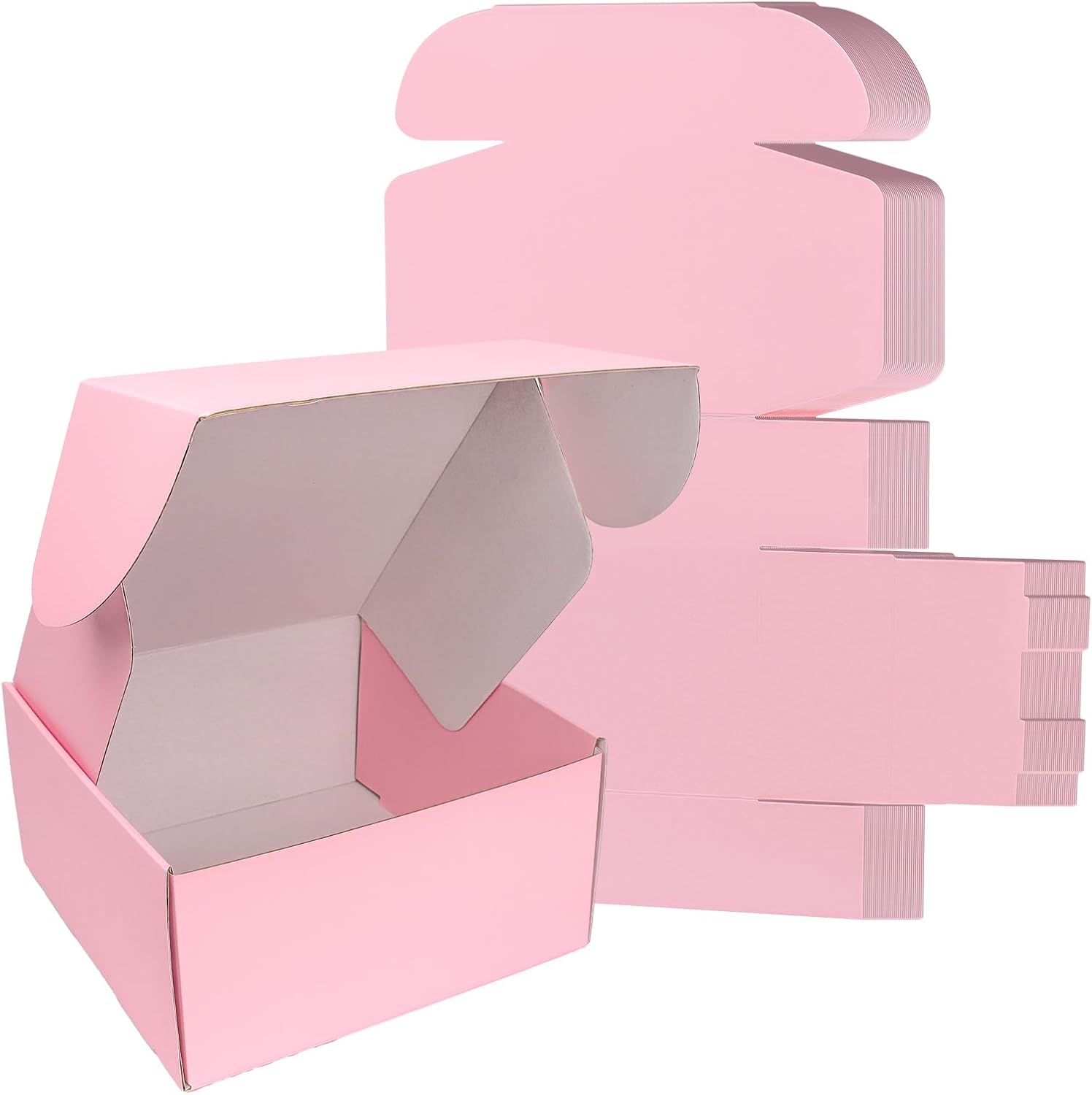 8x8x4 Inch Pink Shipping Boxes for Small Business Supplies