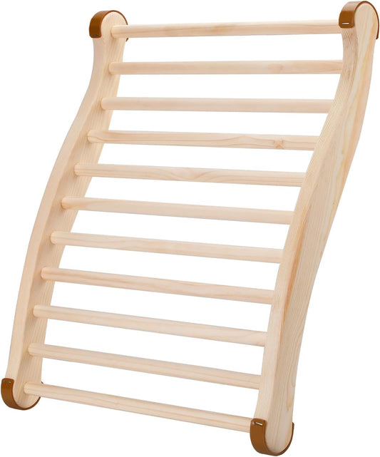 Sauna Backrest Wooden Slip-Resistant Non-Toxic S-Shape Design