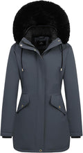 Women's Long Winter Down Coat Thicken Fleece Lined Parka - Warm cuffs