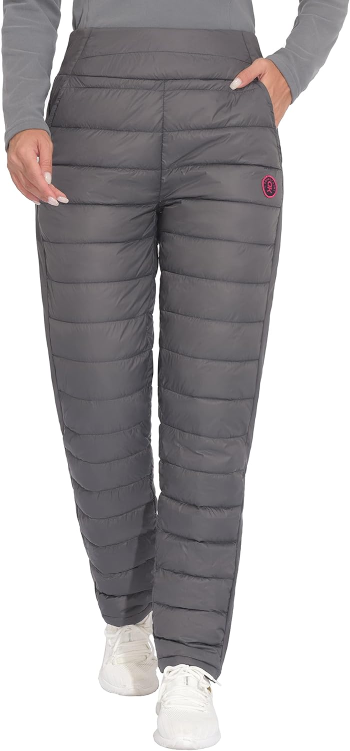 Lightweight Warm Puffy Quilted Pants for Winter Activities