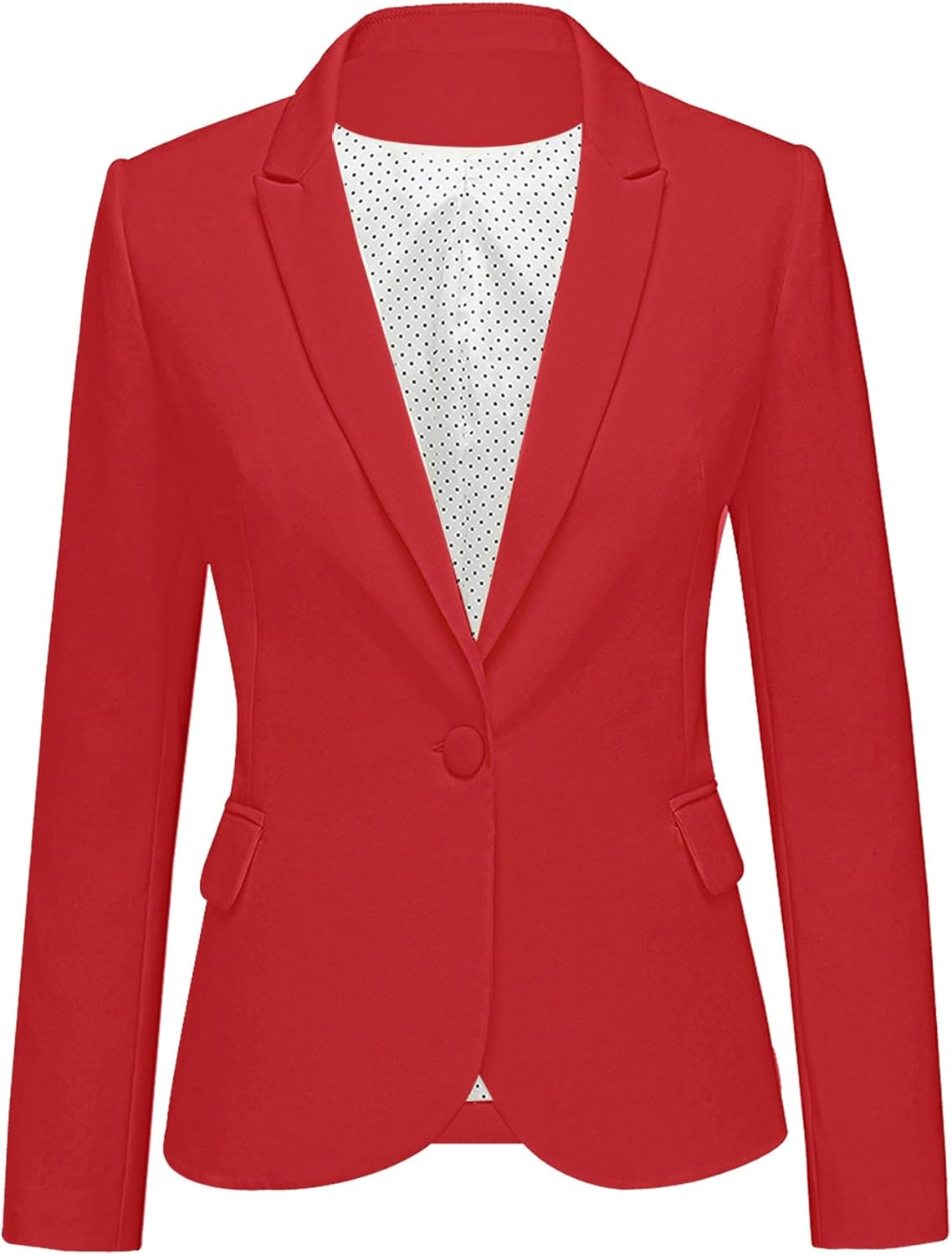 Notched Lapel Pockets Button Work Office Blazer Jacket Suit