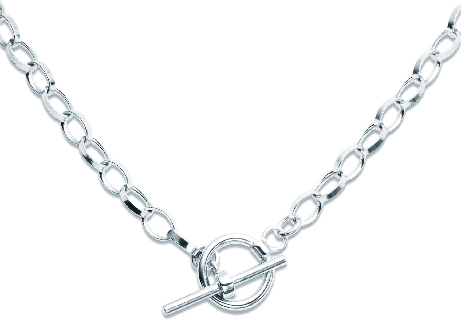 Elegant Sterling Silver Choker Necklace with Toggle Clasp