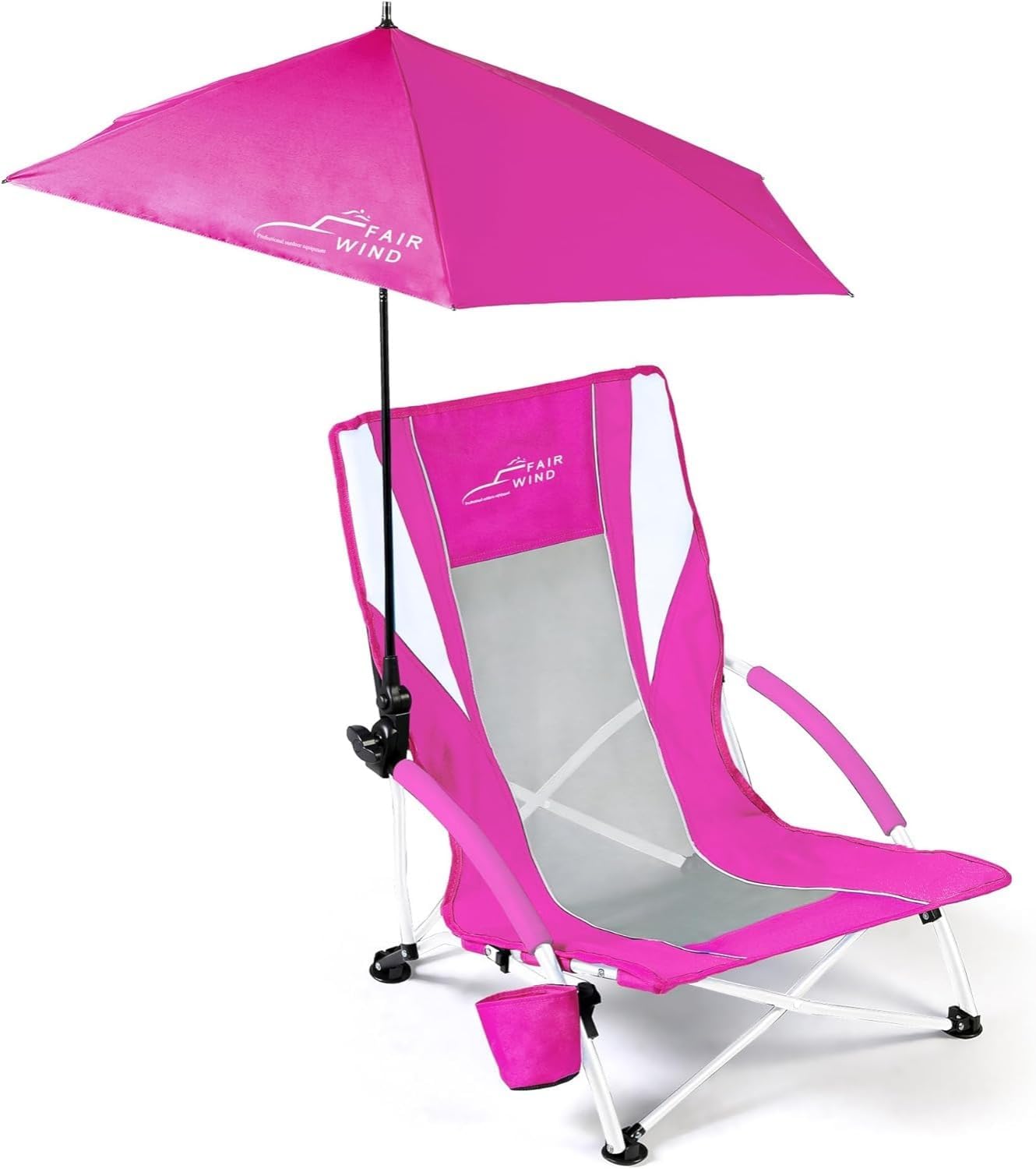 FAIR WIND Pink Beach Chair Set - Shade & Comfort