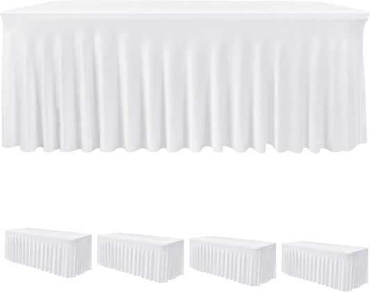 8ft Spandex Wedding Tablecloth Fitted Table Skirts for Events