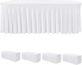 White 4ft Spandex Tablecloth 4 Pack - Floor-Length Fitted Table Skirts