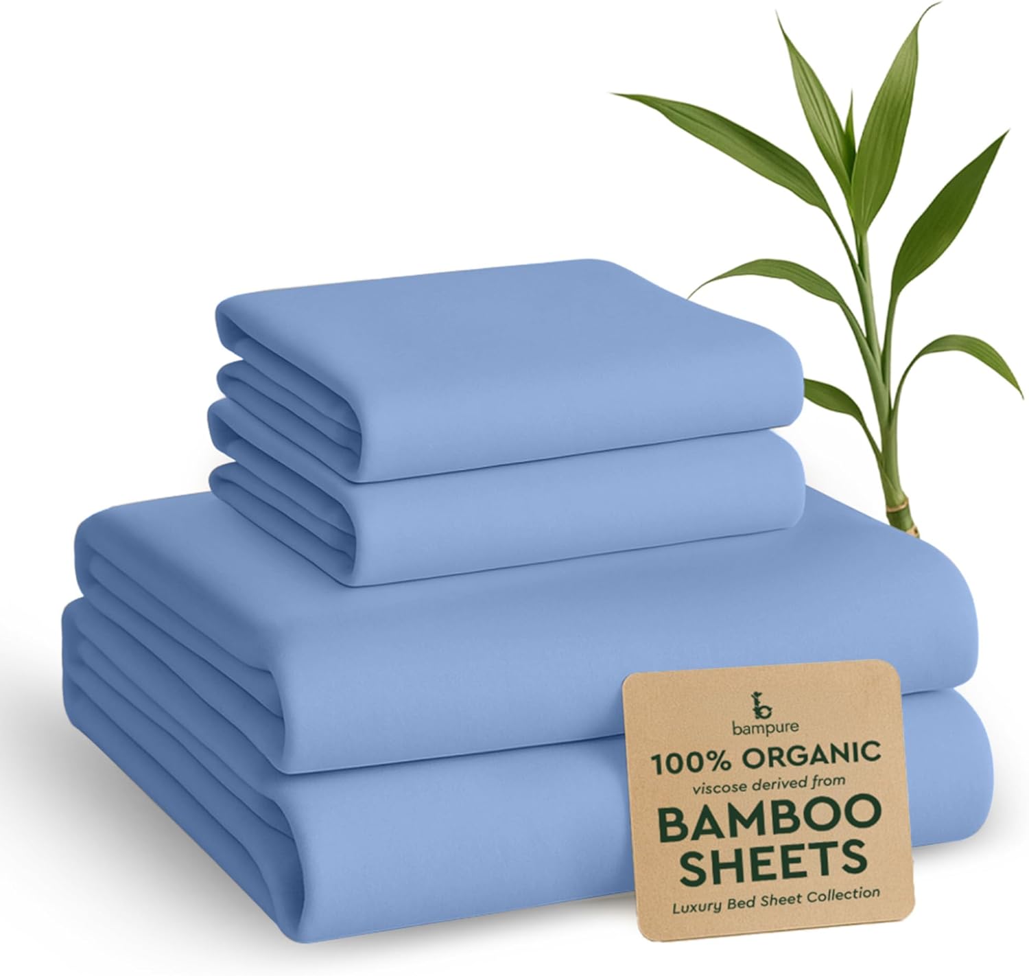 BAMPURE Luxury Series Queen Sheet Set - Soft Cooling Bamboo Sheets
