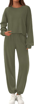 Women's Two Piece Lounge Sets Fall 2025 - Soft Pullover & Sweatpants