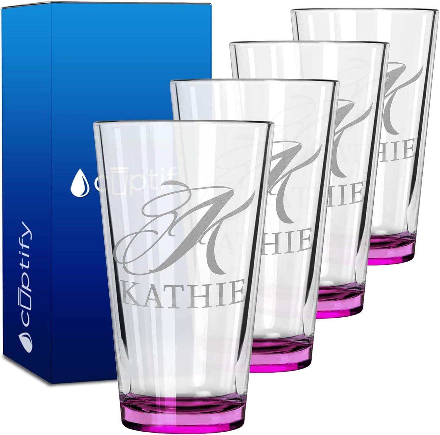 Personalized Beer Glasses Set of 4 for Unique Drinking Gifts