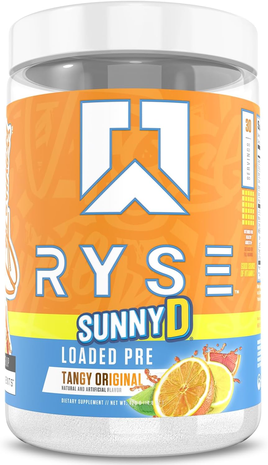 RYSE Loaded Pre Workout Powder - SunnyD Tangy Original Flavor