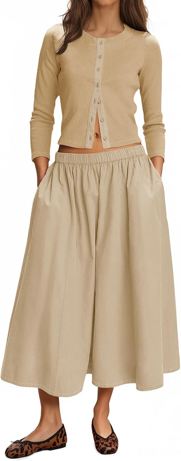 Tankaneo Womens 2 Piece Skirt Sets for Trendy Casual Style