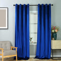 Royal Blue Velvet Window Curtain Panels - Soft Grommet Drapes