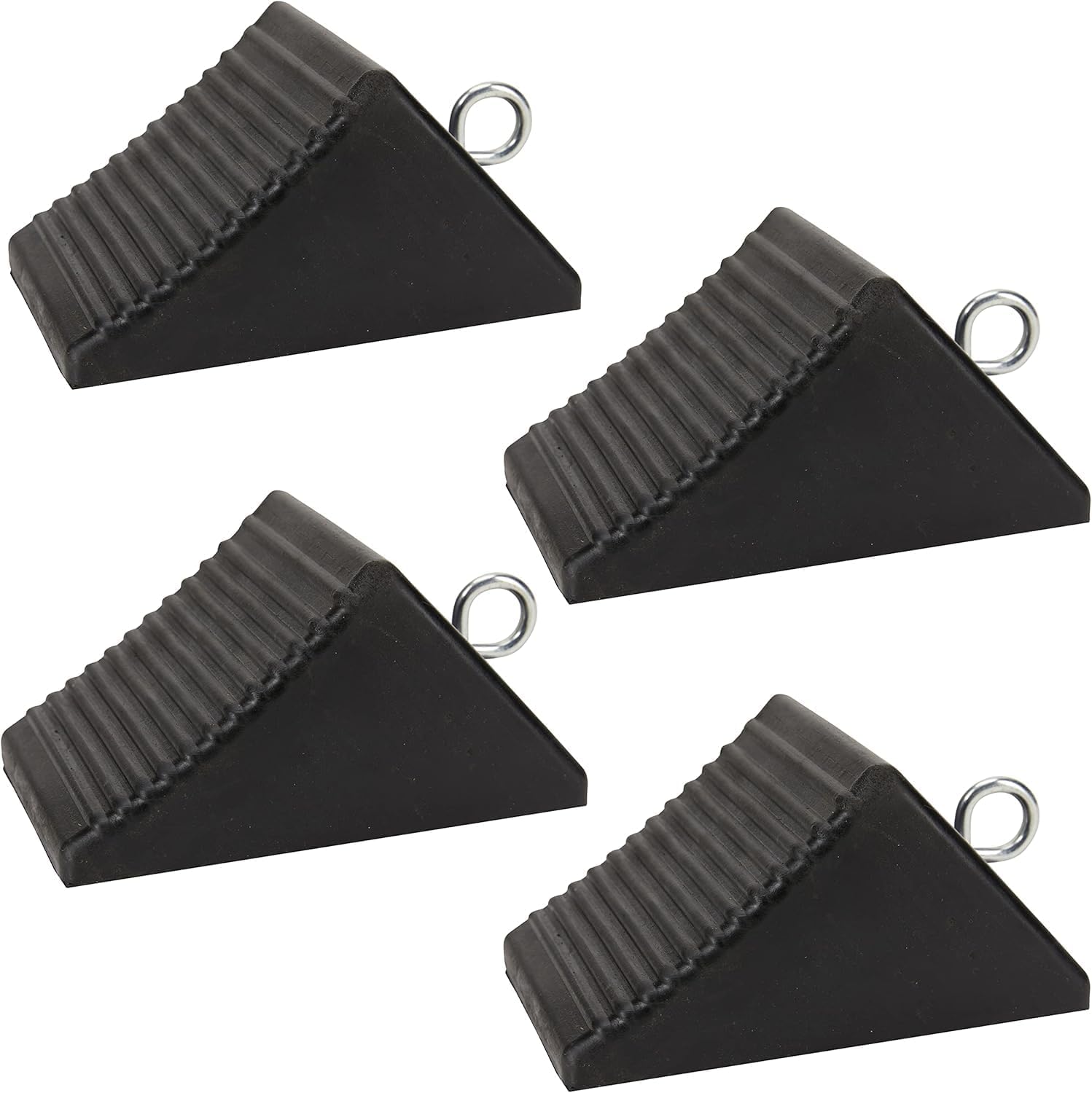 Heavy Duty Rubber Wheel Chocks for RVs and Trailers - 4 Pack