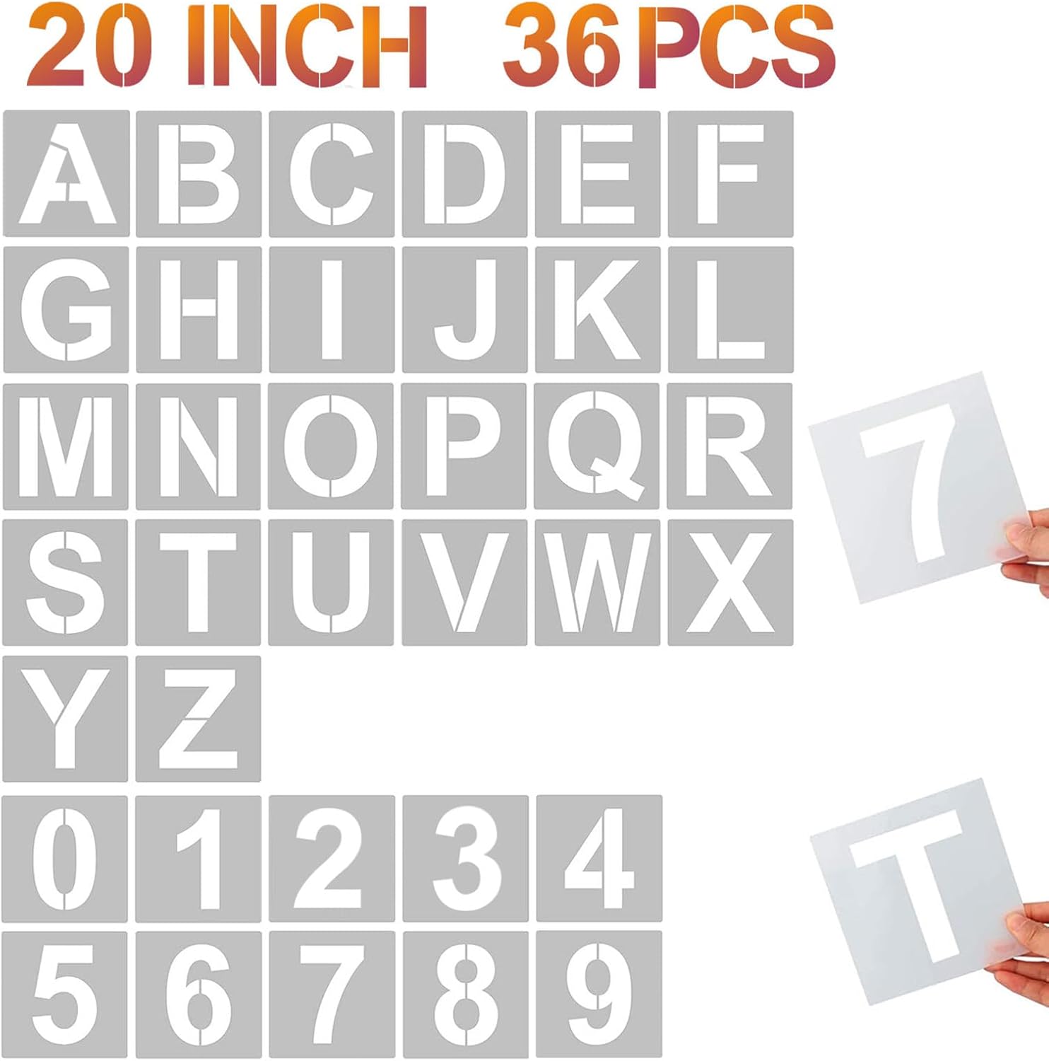 YEAJON 20 Inch Letter Stencils for DIY Art Projects and Crafts