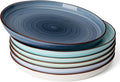 Sweese Dinner Plates 10 in Porcelain Set of 6 - Colorful, Oven Safe